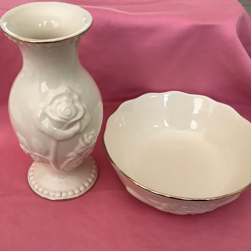 Lenox Set of 2 - Bud Vase and Small Bowl